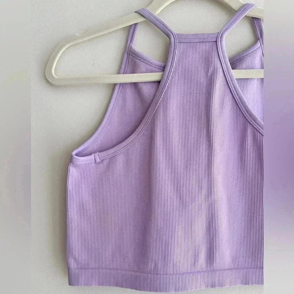 J.o&co Light Support Seamless Rib Knit Tank Top, Lilac/Lavender Tank, Size M-L - Picture 12 of 16